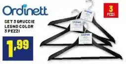 Risparmio Casa Ordinett set 3 gruccie legno color offerta