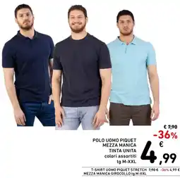 Spazio Conad Polo uomo piquet mezza manica tinta unita offerta