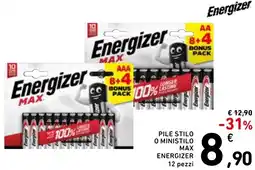 Spazio Conad Pile stilo o ministilo max ENERGIZER offerta