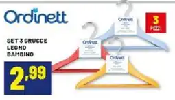 Risparmio Casa Ordinett set 3 grucce legno bambino offerta