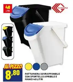 Risparmio Casa Pattumiera sovrapponbile con sportello apribile e manici offerta