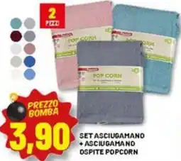 Risparmio Casa Set asciugamano + asciugamano ospite popcorn offerta