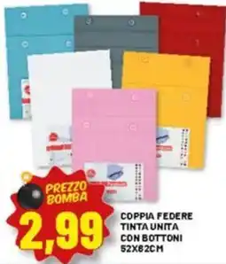 Risparmio Casa Coppia federe tinta unita con bottoni offerta