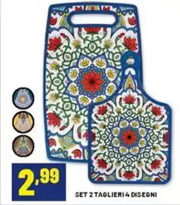 Risparmio Casa Set 2 taglieri 4 disegni offerta