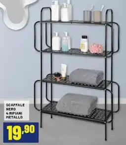 Risparmio Casa Scaffale nero 4 ripiani metallo offerta