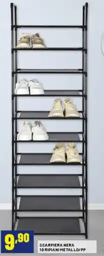 Risparmio Casa Scarpiera nera 10 ripiani metallo/pp offerta