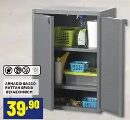Risparmio Casa Gensini armadio basso rattan grigio offerta