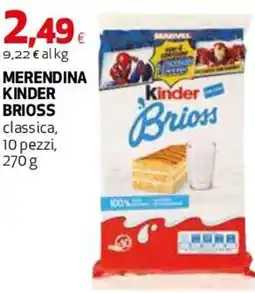 Coop Master Alleanza 3.0 Merendina KINDER BRIOSS offerta