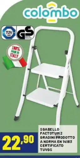 Risparmio Casa Colombo sgabello factotum 2 gradini prodotto a norma en 14183 certificato tuvgs offerta