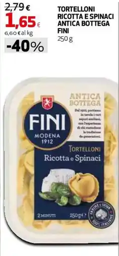Coop Master Alleanza 3.0 Tortelloni ricotta e spinaci antica bottega FINI offerta
