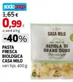 Coop Master Alleanza 3.0 Pasta fresca biologica CASA MILO offerta