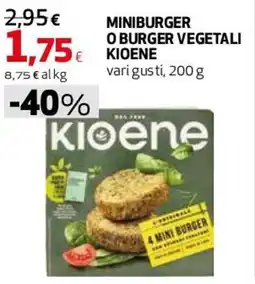 Coop Master Alleanza 3.0 Miniburger o burger vegetali KIOENE offerta