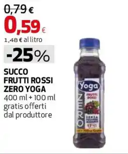 Coop Master Alleanza 3.0 Succo frutti rossi zero YOGA offerta