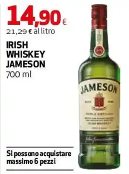 Coop Master Alleanza 3.0 Irish whiskey JAMESON offerta
