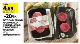 Coop BATTUTA DI BOVINO ADULTO RAZZA CHIANINA, ANGUS O PIEMONTESE YOU&MEAT offerta