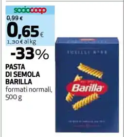 Coop PASTA DI SEMOLA BARILLA offerta