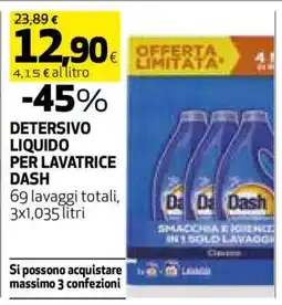 Coop DETERSIVO LIQUIDO PER LAVATRICE DASH offerta