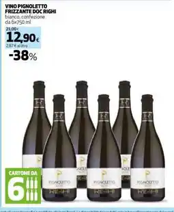 Coop VINO PIGNOLETTO FRIZZANTE DOC RIGHI offerta