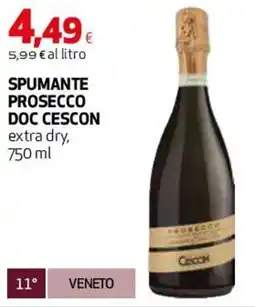 Coop Master Alleanza 3.0 Spumante prosecco DOC CESCON offerta