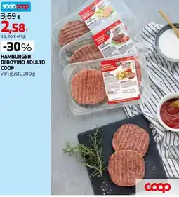 Coop Master Alleanza 3.0 Hamburger di bovino adulto COOP offerta