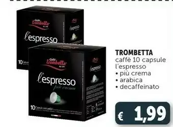 Deco Supermercati Caffè 10 capsule l'espresso più crema / arabica / decaffeinato offerta