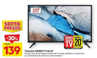 DPiù 32n30hc1 tv led 32'' offerta