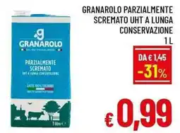 A&O Granarolo parzialmente scremato uht a lunga conservazione offerta