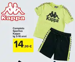 Carrefour Completo Sportivo Kappa tg 3-16 anni offerta