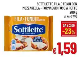 A&O Sottilette fila e fondi con mozzarella formaggio fuso a fette offerta