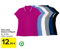 Carrefour Polo Lotto Donna in Piquet offerta