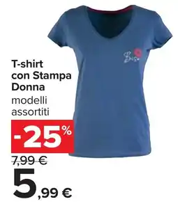 Carrefour T-shirt con Stampa Donna offerta