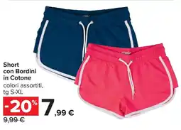 Carrefour Short con Bordini in Cotone offerta
