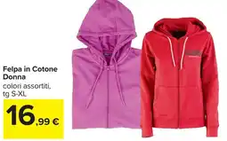 Carrefour Felpa in Cotone Donna offerta