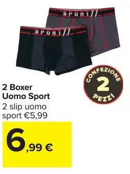 Carrefour 2 Boxer Uomo Sport offerta