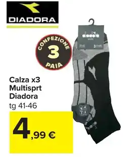 Carrefour Calza x3 Multisprt Diadora offerta