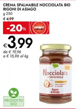 Bennet Crema spalmabile nocciolata bio RIGONI DI ASIAGO offerta