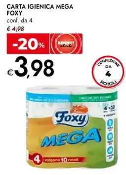 Bennet Carta igienica mega FOXY offerta