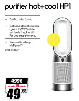 MediaWorld dyson purifier hot+cool HP1 offerta