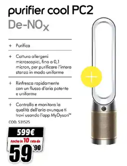 MediaWorld dyson purifier cool PC2 De-NOx offerta