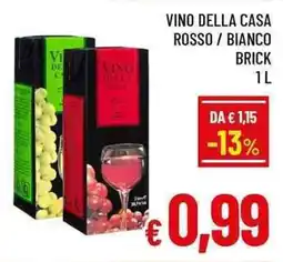 A&O Vino della casa rosso / bianco brick offerta