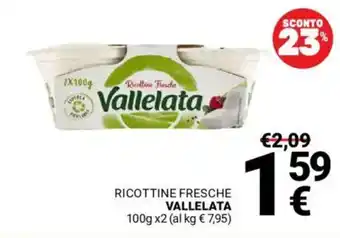 Supermercati Gulliver Ricottine fresche VALLELATA offerta