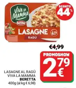Supermercati Gulliver Lasagne al ragù viva la mamma BERETTA offerta