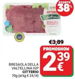 Supermercati Gulliver Bresaola della valtellina igp CITTERIO offerta