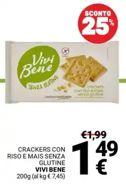 Supermercati Gulliver Crackers con riso e mais senza glutine VIVI BENE offerta