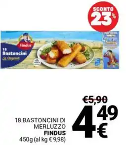 Supermercati Gulliver 18 bastoncini di merluzzo FINDUS offerta