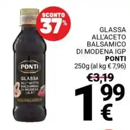 Supermercati Gulliver Glassa all'aceto balsamico di modena igp PONTI offerta
