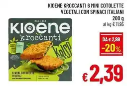 A&O Kioene kroccanti 6 mini cotolette vegetali con spinaci italiani offerta