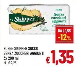 A&O Zuegg skipper succo senza zuccheri aggiunti offerta