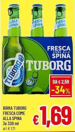 A&O Birra tuborg fresca come alla spina offerta