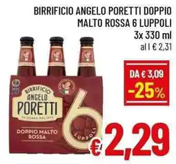 A&O Birrificio angelo poretti doppio malto rossa 6 luppoli offerta